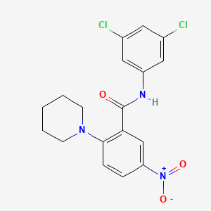 molecular formula C18H17Cl2N3O3 B12473745 N-(3,5-dichlorophenyl)-5-nitro-2-(piperidin-1-yl)benzamide 