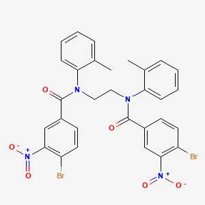 molecular formula C30H24Br2N4O6 B12473775 N,N'-ethane-1,2-diylbis[4-bromo-N-(2-methylphenyl)-3-nitrobenzamide] 