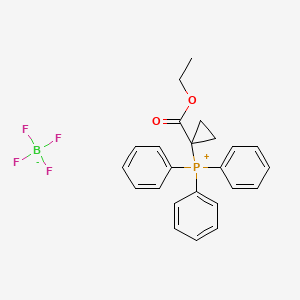 molecular formula C24H24BF4O2P B1247378 (1-(Ethoxycarbonyl)cyclopropyl)triphenylphosphonium tetrafluoroborate CAS No. 52186-89-7