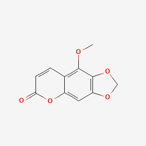 molecular formula C11H8O5 B1247388 9-methoxy-6H-[1,3]dioxolo[4,5-g]chromen-6-one 
