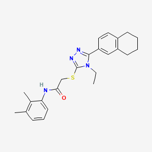 molecular formula C24H28N4OS B12473882 N-(2,3-dimethylphenyl)-2-{[4-ethyl-5-(5,6,7,8-tetrahydronaphthalen-2-yl)-4H-1,2,4-triazol-3-yl]sulfanyl}acetamide 