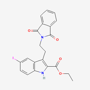 molecular formula C21H17IN2O4 B12473947 ethyl 3-[2-(1,3-dioxoisoindol-2-yl)ethyl]-5-iodo-1H-indole-2-carboxylate CAS No. 282103-13-3