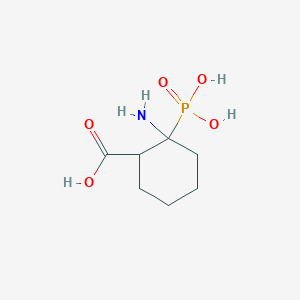 molecular formula C7H14NO5P B012474 2-Amino-2-phosphonocyclohexanecarboxylic acid CAS No. 102402-46-0