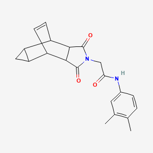 molecular formula C21H22N2O3 B12474003 N-(3,4-dimethylphenyl)-2-(1,3-dioxooctahydro-4,6-ethenocyclopropa[f]isoindol-2(1H)-yl)acetamide 