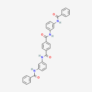 molecular formula C34H26N4O4 B12474170 N,N'-bis{3-[(phenylcarbonyl)amino]phenyl}benzene-1,4-dicarboxamide 