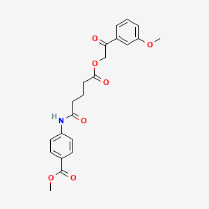 molecular formula C22H23NO7 B12474189 Methyl 4-({5-[2-(3-methoxyphenyl)-2-oxoethoxy]-5-oxopentanoyl}amino)benzoate 