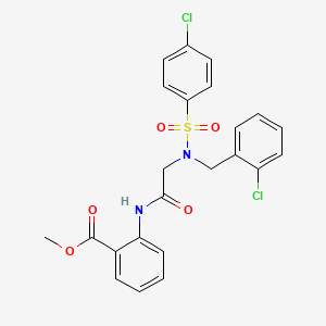 molecular formula C23H20Cl2N2O5S B12474257 methyl 2-({N-(2-chlorobenzyl)-N-[(4-chlorophenyl)sulfonyl]glycyl}amino)benzoate 