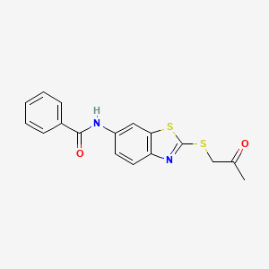 molecular formula C17H14N2O2S2 B12474332 N-{2-[(2-oxopropyl)sulfanyl]-1,3-benzothiazol-6-yl}benzamide 