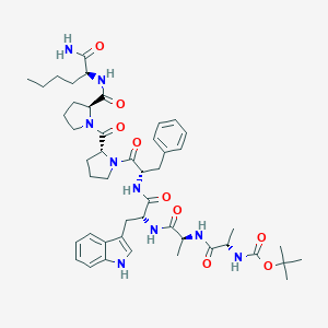 molecular formula C47H65N9O9 B124744 Boc-ala-ala-D-trp-phe-D-pro-pro-nle-NH2 CAS No. 141663-86-7