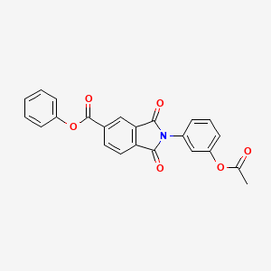 molecular formula C23H15NO6 B12474436 phenyl 2-[3-(acetyloxy)phenyl]-1,3-dioxo-2,3-dihydro-1H-isoindole-5-carboxylate 