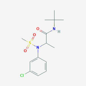 molecular formula C14H21ClN2O3S B12474454 N-tert-butyl-N~2~-(3-chlorophenyl)-N~2~-(methylsulfonyl)alaninamide 