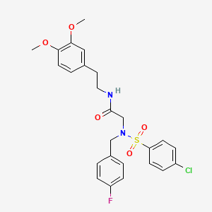 molecular formula C25H26ClFN2O5S B12474471 N~2~-[(4-chlorophenyl)sulfonyl]-N-[2-(3,4-dimethoxyphenyl)ethyl]-N~2~-(4-fluorobenzyl)glycinamide 