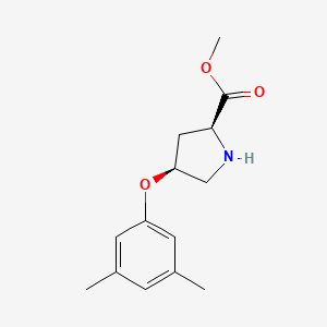 molecular formula C14H19NO3 B12474545 Methyl (2S,4S)-4-(3,5-dimethylphenoxy)-2-pyrrolidinecarboxylate 