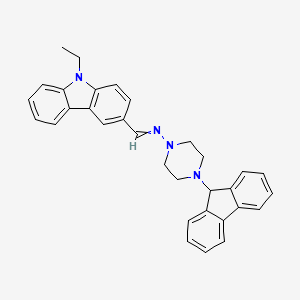 molecular formula C32H30N4 B12474642 N-[(9-ethyl-9H-carbazol-3-yl)methylidene]-4-(9H-fluoren-9-yl)piperazin-1-amine 
