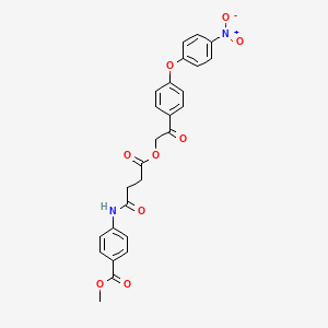 molecular formula C26H22N2O9 B12474693 Methyl 4-[(4-{2-[4-(4-nitrophenoxy)phenyl]-2-oxoethoxy}-4-oxobutanoyl)amino]benzoate 