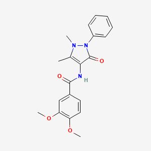 molecular formula C20H21N3O4 B12474746 N-(1,5-dimethyl-3-oxo-2-phenylpyrazol-4-yl)-3,4-dimethoxybenzamide 