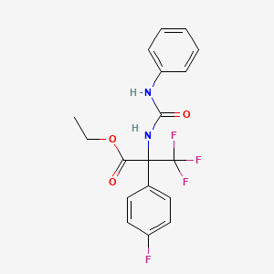 molecular formula C18H16F4N2O3 B12474796 ethyl 3,3,3-trifluoro-2-(4-fluorophenyl)-N-(phenylcarbamoyl)alaninate 