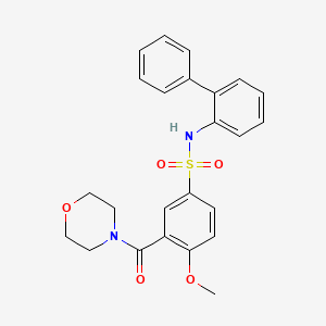 molecular formula C24H24N2O5S B12474826 N-(biphenyl-2-yl)-4-methoxy-3-(morpholin-4-ylcarbonyl)benzenesulfonamide 