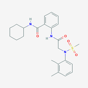 molecular formula C24H31N3O4S B12474867 N-cyclohexyl-2-{[N-(2,3-dimethylphenyl)-N-(methylsulfonyl)glycyl]amino}benzamide 