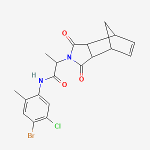 molecular formula C19H18BrClN2O3 B12474916 N-(4-bromo-5-chloro-2-methylphenyl)-2-(1,3-dioxo-1,3,3a,4,7,7a-hexahydro-2H-4,7-methanoisoindol-2-yl)propanamide 