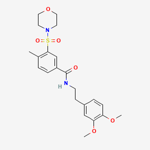 molecular formula C22H28N2O6S B12474969 N-[2-(3,4-dimethoxyphenyl)ethyl]-4-methyl-3-(morpholin-4-ylsulfonyl)benzamide 