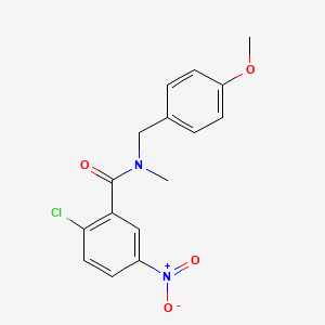 molecular formula C16H15ClN2O4 B12474980 2-chloro-N-(4-methoxybenzyl)-N-methyl-5-nitrobenzamide 