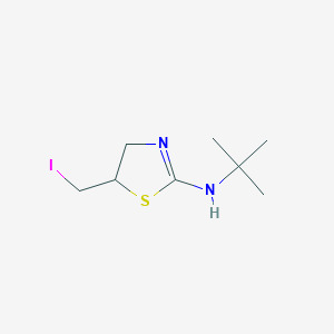 molecular formula C8H15IN2S B12474994 N-tert-butyl-5-(iodomethyl)-4,5-dihydro-1,3-thiazol-2-amine 