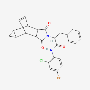 molecular formula C26H22BrClN2O3 B12475252 N-(4-bromo-2-chlorophenyl)-2-(1,3-dioxooctahydro-4,6-ethenocyclopropa[f]isoindol-2(1H)-yl)-3-phenylpropanamide 