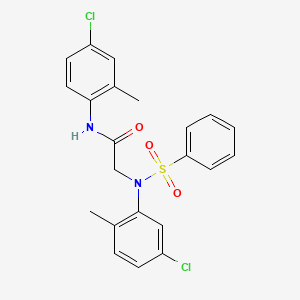 molecular formula C22H20Cl2N2O3S B12475363 N-(4-chloro-2-methylphenyl)-N~2~-(5-chloro-2-methylphenyl)-N~2~-(phenylsulfonyl)glycinamide 