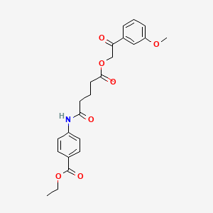 molecular formula C23H25NO7 B12475369 Ethyl 4-({5-[2-(3-methoxyphenyl)-2-oxoethoxy]-5-oxopentanoyl}amino)benzoate 