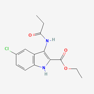 molecular formula C14H15ClN2O3 B12475390 ethyl 5-chloro-3-(propanoylamino)-1H-indole-2-carboxylate 