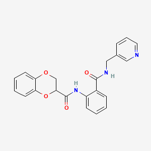 molecular formula C22H19N3O4 B12475416 N-{2-[(pyridin-3-ylmethyl)carbamoyl]phenyl}-2,3-dihydro-1,4-benzodioxine-2-carboxamide 