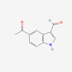 molecular formula C11H9NO2 B12475469 5-acetyl-1H-indole-3-carbaldehyde 