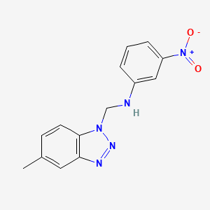 molecular formula C14H13N5O2 B12475483 N-[(5-methyl-1H-benzotriazol-1-yl)methyl]-3-nitroaniline 
