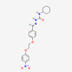 molecular formula C22H26N4O5 B12475658 N-cyclohexyl-2-{4-[2-(4-nitrophenoxy)ethoxy]benzylidene}hydrazinecarboxamide 