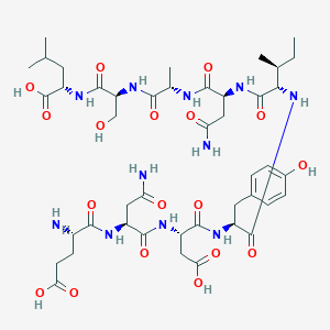 molecular formula C44H67N11O18 B124758 Glutamyl-asparaginyl-aspartyl-tyrosyl-isoleucyl-asparaginyl-alanyl-seryl-leucine CAS No. 154301-48-1