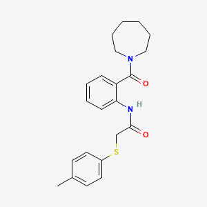molecular formula C22H26N2O2S B12475817 N-[2-(azepan-1-ylcarbonyl)phenyl]-2-[(4-methylphenyl)sulfanyl]acetamide 