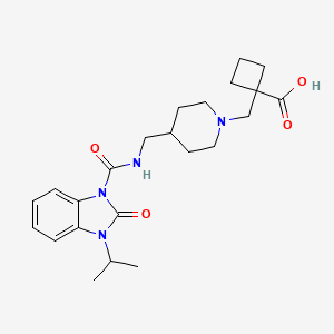1-{[4-({[(3-Isopropyl-2-oxo-2,3-dihydro-1H-benzimidazol-1-yl)carbonyl]amino}methyl)piperidin-1-yl]methyl}cyclobutanecarboxylic acid