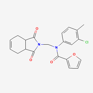 molecular formula C21H19ClN2O4 B12475933 N-(3-chloro-4-methylphenyl)-N-[(1,3-dioxo-3a,4,7,7a-tetrahydroisoindol-2-yl)methyl]furan-2-carboxamide 