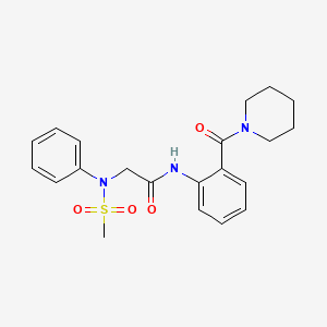 molecular formula C21H25N3O4S B12475938 N~2~-(methylsulfonyl)-N~2~-phenyl-N-[2-(piperidin-1-ylcarbonyl)phenyl]glycinamide 