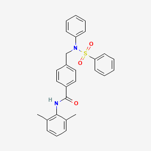 molecular formula C28H26N2O3S B12476065 N-(2,6-dimethylphenyl)-4-{[phenyl(phenylsulfonyl)amino]methyl}benzamide 