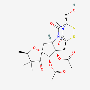 [(1R,3S,4S,5R,5'R,7R,10R)-3-acetyloxy-10-(hydroxymethyl)-4',4',5',14-tetramethyl-3',9,13-trioxospiro[11,12-dithia-8,14-diazatetracyclo[8.2.2.01,8.03,7]tetradecane-5,2'-oxolane]-4-yl] acetate