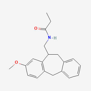 molecular formula C20H23NO2 B1247612 N-[(6-methoxy-9-tricyclo[9.4.0.03,8]pentadeca-1(15),3(8),4,6,11,13-hexaenyl)methyl]propanamide 