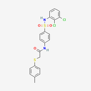 molecular formula C21H18Cl2N2O3S2 B12476139 N-{4-[(2,3-dichlorophenyl)sulfamoyl]phenyl}-2-[(4-methylphenyl)sulfanyl]acetamide 