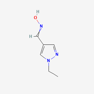 molecular formula C6H9N3O B12476149 N-[(1-ethylpyrazol-4-yl)methylidene]hydroxylamine 