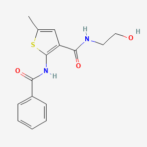 molecular formula C15H16N2O3S B12476300 N-(2-hydroxyethyl)-5-methyl-2-[(phenylcarbonyl)amino]thiophene-3-carboxamide 