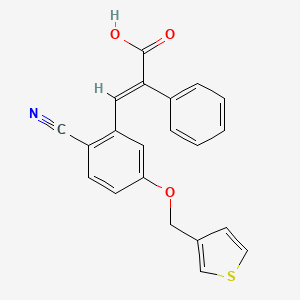 (E)-3-[2-Cyano-5-(thiophen-3-ylmethoxy)-phenyl]-2-phenyl-acrylic acid