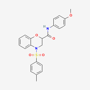 molecular formula C23H22N2O5S B12476460 N-(4-methoxyphenyl)-4-[(4-methylphenyl)sulfonyl]-3,4-dihydro-2H-1,4-benzoxazine-2-carboxamide 