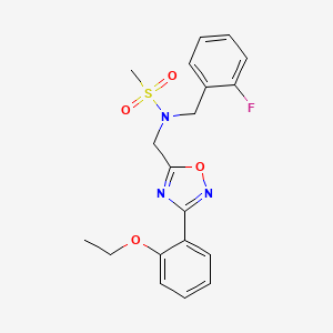 molecular formula C19H20FN3O4S B12476497 N-{[3-(2-ethoxyphenyl)-1,2,4-oxadiazol-5-yl]methyl}-N-(2-fluorobenzyl)methanesulfonamide 