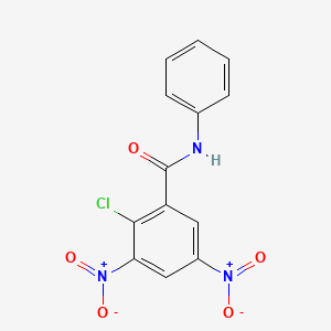 molecular formula C13H8ClN3O5 B12476533 2-chloro-3,5-dinitro-N-phenylbenzamide 